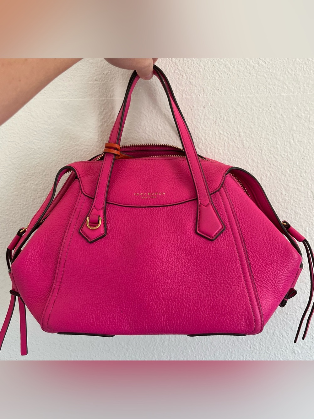 Tory Burch Hot Pink Perry Small Satchel Bag